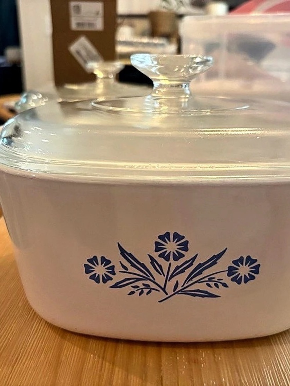 Set of 2 35CorningWare Blue Cornflower Square Casserole Dish White & Blue